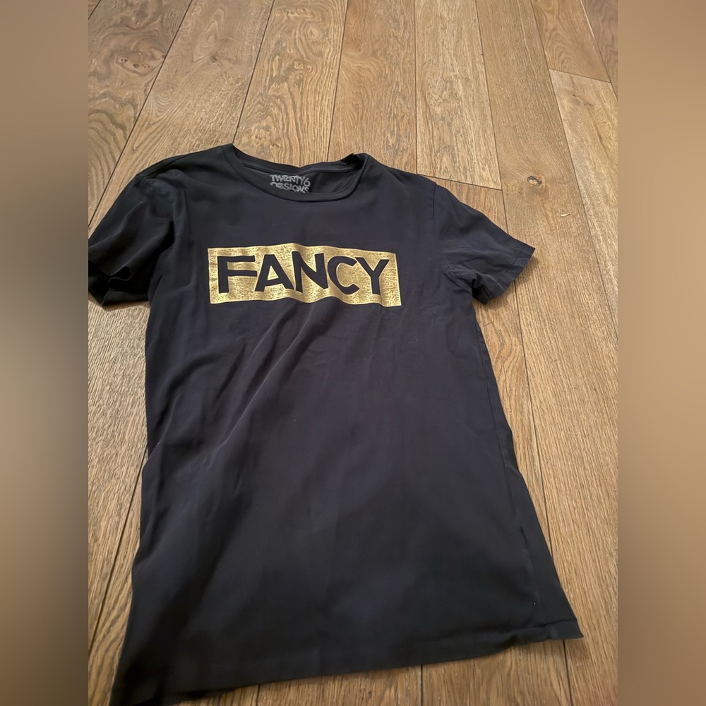 FANCY Gold Logo Black Tee